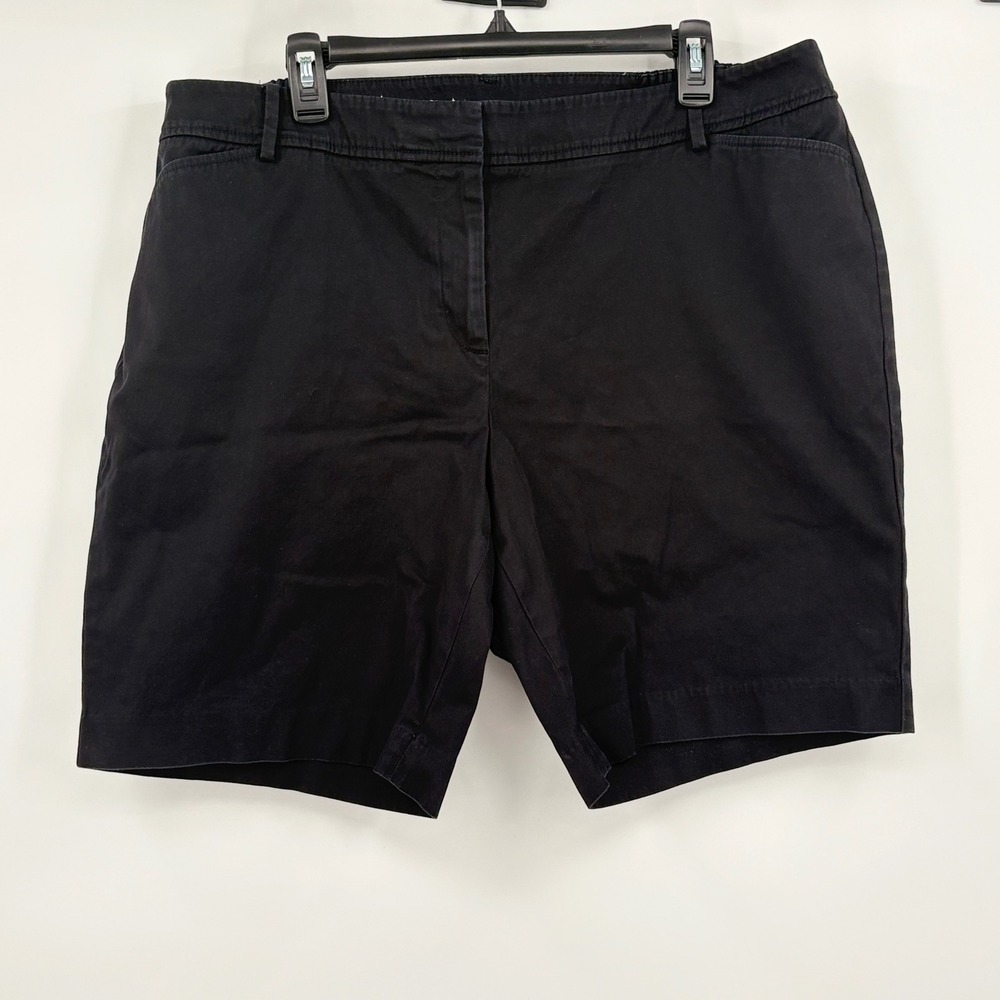 Talbots Perfect Short Black Cotton Stretch Chino Shorts Womens 18WP Petite